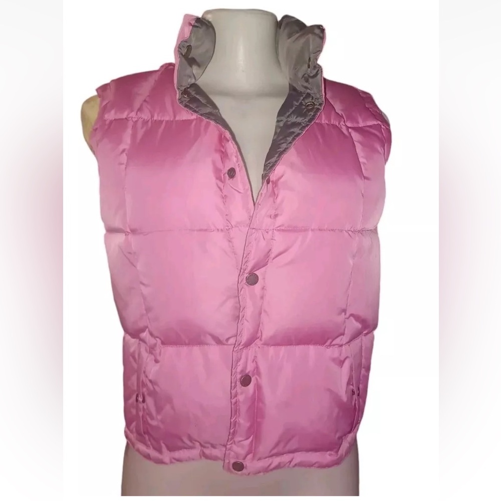 Poivre Blanc Puffer Vest Duck Down Reversible One Size petit Pink/Gray